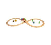 Bigjigs Figure of Eight Train Set for Kids Age 3+ | Award-Winning Traditional Wooden Railway Toy | Set Includes Track Pieces, Engine, Carriages & Accessories | Safe Educational Gift for Children