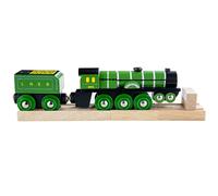 Bigjigs Rail Flying Scotsman Toy Train | Green Model for Wooden Track Set | Heritage Collection Railway Figures & Accessories | Great Gifts for 3+ Year Old Kids | Educational Tool for Toddlers