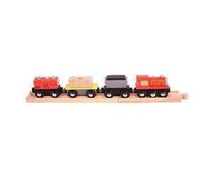 Bigjigs Rail Freight Train - Other Major Wooden Rail Brands are Compatible