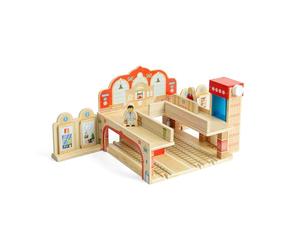 Bigjigs Rail Grand Central Station, Wooden City Train Station Accessory