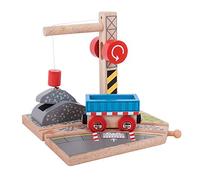 Bigjigs Rail Gravel Crane | Wooden Train Track Accessories | Kids Construction Toys | Railway Engine Accessory Set | Playset for Toy Trains | Educational Toddler Sets | Gifts for 3+ Year Old Children