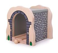 Bigjigs Rail Grey Stone Tunnel, Wooden Train Track Accessory