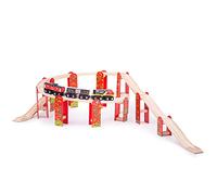 Bigjigs Rail High Level Wooden Train Track Expansion Pack Bridge & Ramp | Bridge & Ramp Included, Compatible with Most Major Wooden Railway Brands, Educational Gift for Boys & Girls Age 3+