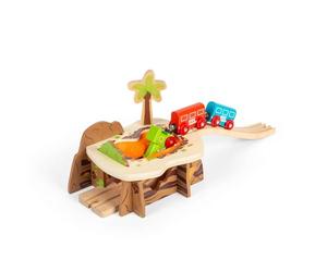 Bigjigs Rail Lava Pit Tunnel | Volcano Theme Tunnels for Wooden Train Track | Toy Accessories for Railway Tracks | Kids Educational Toys | Expansion Figure for Train Set | Gifts for Children Age 3+