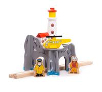 Bigjigs Rail Lighthouse 4-way Tunnel includes Cottage & More, Wooden Train Set