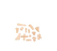 Bigjigs Rail Low Level Wooden Track Expansion Pack, Straights, Curves, Junctions and more - 25 Pieces, none
