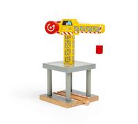 Bigjigs Rail Magnetic Yellow Wooden Crane, Train Set Accessory