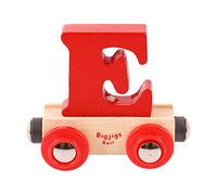 Bigjigs Rail Name Letter E, Red Personalised Wooden Railway Carriage