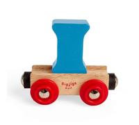 Bigjigs Rail Name Letter I, Blue Personalised Wooden Railway Carriage