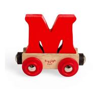 Bigjigs Rail Name Letter M, Red Personalised Wooden Railway Carriage