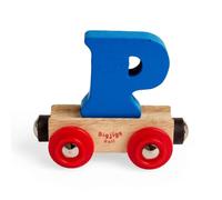 Bigjigs Rail Name Letter P, Dark Blue Personalised Wooden Railway Carriage