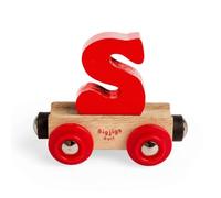 Bigjigs Rail Name Letter S, Red Personalised Wooden Railway Carriage