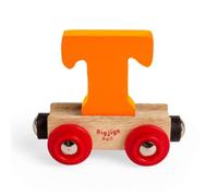 Bigjigs Rail Name Letter T, Orange Personalised Wooden Railway Carriage