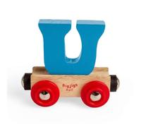 Bigjigs Rail Name Letter U, Blue Personalised Wooden Railway Carriage