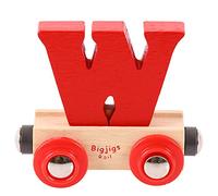 Bigjigs Rail Name Letter W, Red Personalised Wooden Railway Carriage