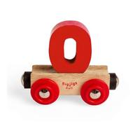 Bigjigs Rail Name Number 0, Dark Red Personalised Wooden Railway Carriage