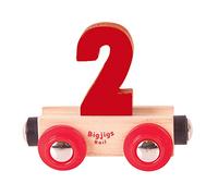 Bigjigs Rail Name Number 2, Dark Red Personalised Wooden Railway Carriage