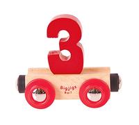 Bigjigs Rail Name Number 3, Dark Red Personalised Wooden Railway Carriage