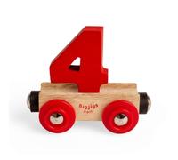 Bigjigs Rail Name Number 4, Dark Red Personalised Wooden Railway Carriage