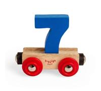 Bigjigs Rail Name Number 7, Dark Blue Personalised Wooden Railway Carriage