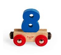 Bigjigs Rail Name Number 8, Dark Blue Personalised Wooden Railway Carriage