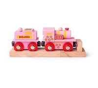 Bigjigs Rail Pink 123 Engine, Wooden Railway Train