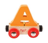 Bigjigs Rail Rail Name Letter A (Orange) - Other Major Wooden Rail Brands are Compatible