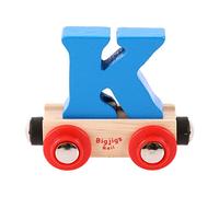 Bigjigs Rail Rail Name Letter K (Blue) - Other Major Wooden Rail Brands are Compatible