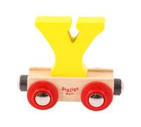 Bigjigs Rail Rail Name Letter Y (Yellow) - Other Major Wooden Rail Brands are Compatible