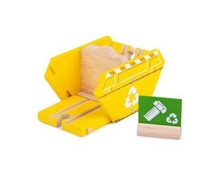 Bigjigs Rail Recycling Skip, Wooden Train Track Accessory | Compatible with Most Major Wooden Railway Brands, Wooden Train Track Accessory Age 3+