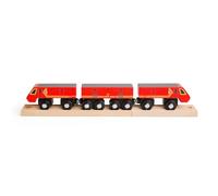 Bigjigs Rail Red Postal Train - Wooden Trains For Kids, Train Toy Accessories, Toddler Railway Sets, 3 Carriages & 2 Track Pieces, Magnetic Couplings, 3+ Year Old