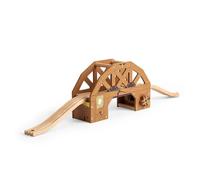 Bigjigs Rail Rickety Bridge | Wooden Railway Accessory Set | Collapsing Bridge with 2 Track Pieces for Wild West Train Playsets | Interactive Toy for Kids, Boys, & Girls Age 3+