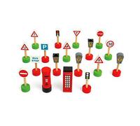 Bigjigs Rail Road Signs Pack - 18 Pieces