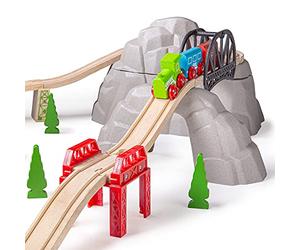 Bigjigs Rail Rocky Mountain Expansion Pack, 12 Piece Railway Accessory Set