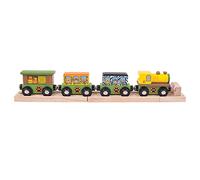 Bigjigs Rail Safari Train - Other Major Wooden Rail Brands are Compatible