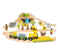 Bigjigs Toys Bigjigs Rail Wooden Safari Train Set, Yellow
