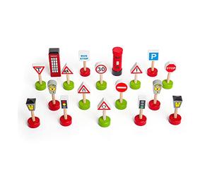 Bigjigs Rail Signs Pack - Road and Railway Accessories