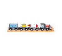 Bigjigs Rail Space Train, Wooden Rocket Inspired Magnetic Engine | Magnetic Engine, Montessori Futuristic Train Toy, Compatible with Most Major Wooden Railway Brands, Gift for Children Age 3+