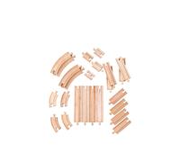 Bigjigs Rail Wooden Straights and Curves Track Pack - 24 Pieces, none