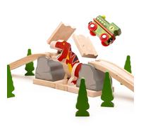 Bigjigs Rail, T-Rex Bursting Bridge, Wooden Toys, Dinosaur Toys, Big (US IMPORT)