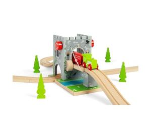 Bigjigs Rail Wooden Castle Drawbridge Medieval Themed Train Track Accessory
