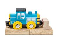 Bigjigs Rail Wooden Class 7 Diesel Shunter Locomotive with Wooden Track