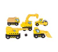 Bigjigs Rail Wooden Construction Site Vehicle Pack - 5 Pieces