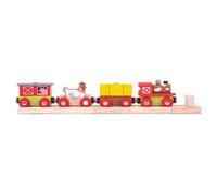 Bigjigs Rail Wooden Farmyard Train Railway Locomotive Engine Carriage Track