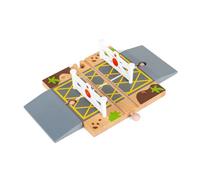 Bigjigs Rail Wooden Level Crossing, Road & Railway Accessory | Compatible with Most Major Wooden Railway Brands, Wooden Train Track Accessory