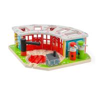 Bigjigs Rail - Wooden Railway - Deluxe Engine Shed for 5 Trains
