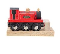 Bigjigs Rail Wooden Terrier Locomotive (Red) with Wood Track