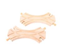 Bigjigs Rail Wooden Track Double Curved Turnouts (2 pk) - Compatible (US IMPORT)