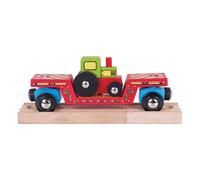 Bigjigs Rail Wooden Tractor Low Loader Engine Locomotive Train Railway