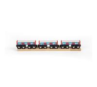 Bigjigs Rail Wooden Underground Train - For Wooden Train Sets, 3 Carriages & Commuters, Compatible with other Major Train Sets